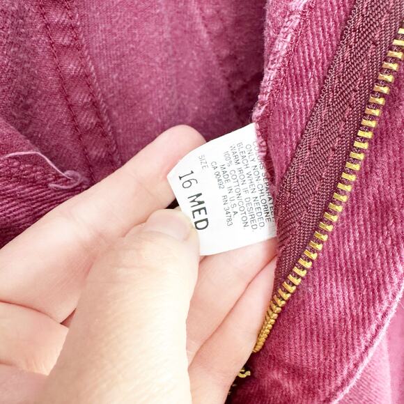 VTG LEE Burgundy Maroon Wine Colored High Waisted Mom Jeans Tapered Leg SEE NOTE - Picture 9 of 16